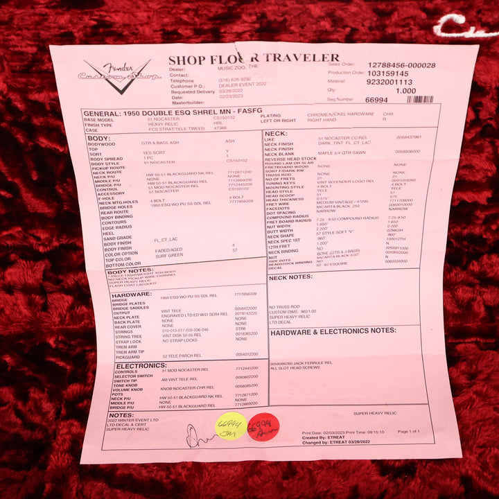 Fender Custom Shop 1950 Double Esquire Super Heavy Relic Faded Aged Surf Green 2023