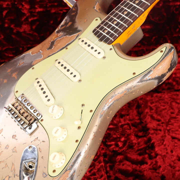 Fender Custom Shop 1959 Stratocaster Super Heavy Relic Faded Aged Shoreline Gold over Pewter 2023