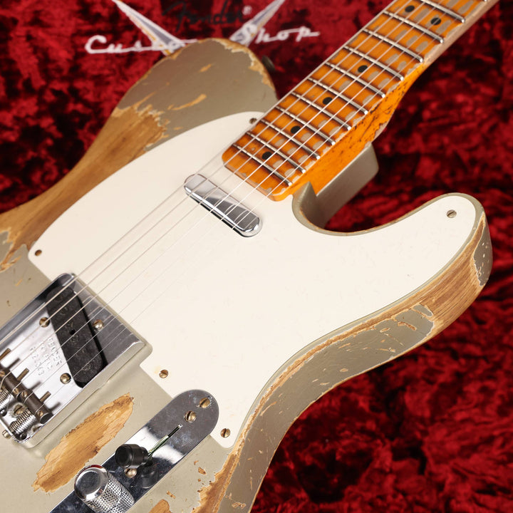 Fender Custom Shop 1950 Double Esquire Super Heavy Relic Faded Inca Silver