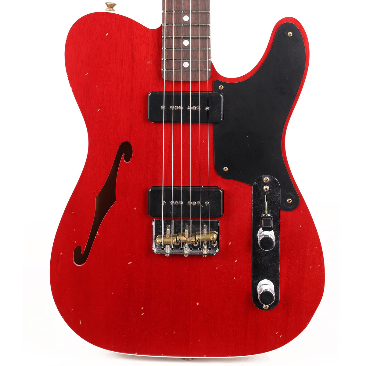 Fender Custom Shop P-90 Telecaster Thinline Journeyman Relic Aged Crimson Red Transparent — 1
