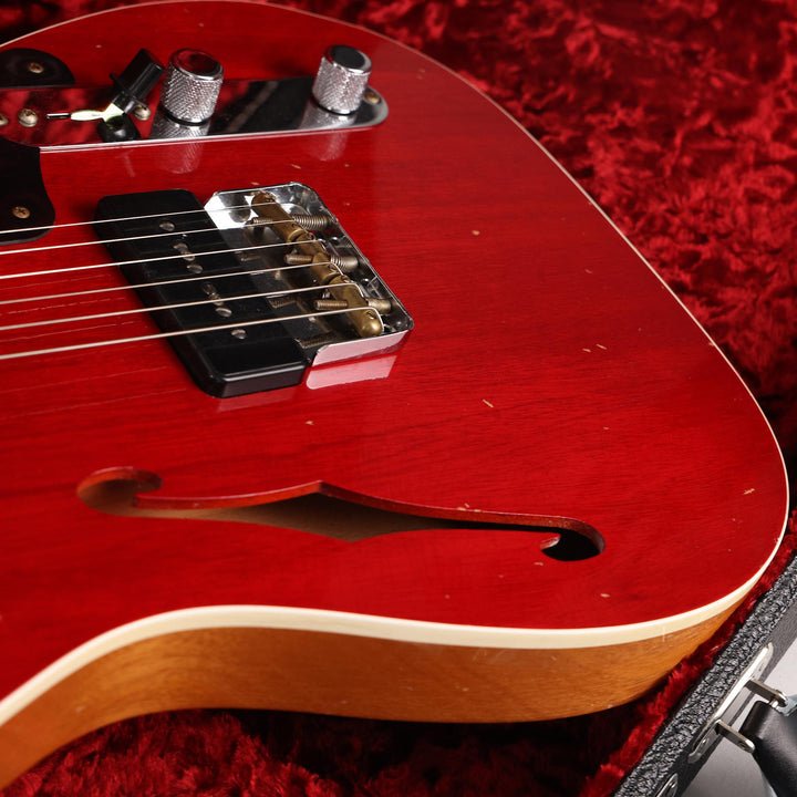 Fender Custom Shop P-90 Telecaster Thinline Journeyman Relic Aged Crimson Red Transparent