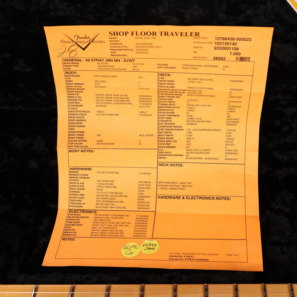 Fender Custom Shop 1968 Stratocaster Journeyman Relic Aged Vintage White 2023 — 11