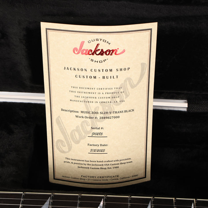 Jackson Custom Shop SL2H-V Soloist Music Zoo Exclusive Trans Black