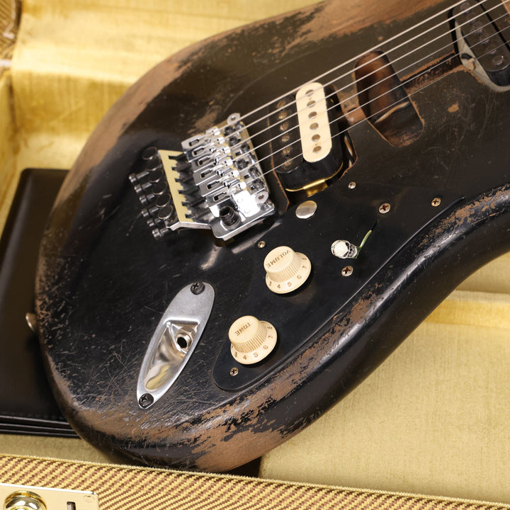 Fender Custom Shop 1957 Stratocaster Masterbuilt Andy Hicks Music Zoo Hacksaw Relic Super Faded Aged Black