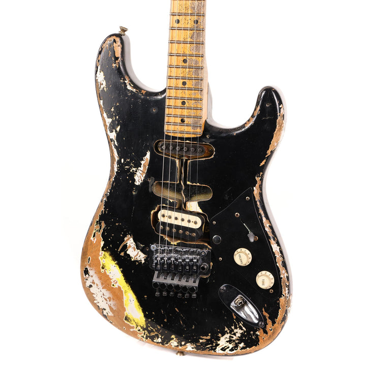 Fender Custom Shop 1957 Stratocaster Masterbuilt Andy Hicks Music Zoo Hacksaw Relic Black over Yellow