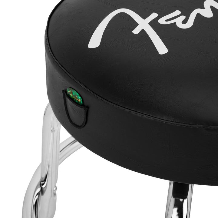 Fender Spagetti Logo Pick Pouch Barstool Black and Chrome 24 in.