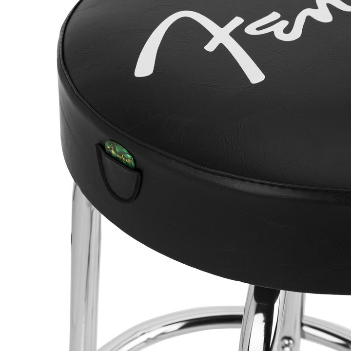 Fender Spagetti Logo Pick Pouch Barstool Black and Chrome 30 in.