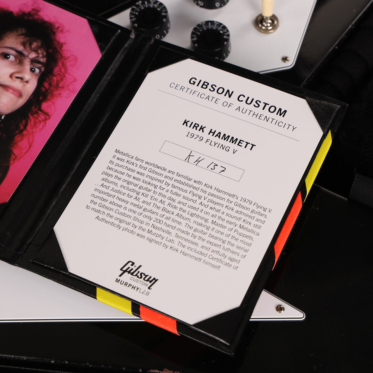 Gibson Custom Shop Kirk Hammett 1979 Flying V Murphy Lab Aged Ebony — 11
