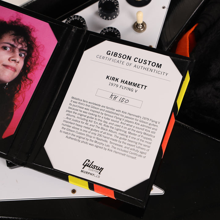 Gibson Custom Shop Kirk Hammett 1979 Flying V Murphy Lab Aged Ebony 2023