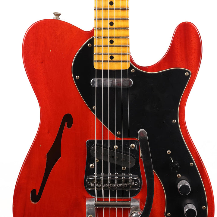 Fender Custom Shop Michigan Mahogany 1968 Telecaster Thinline Journeyman Relic Faded Aged Crimson Transparent