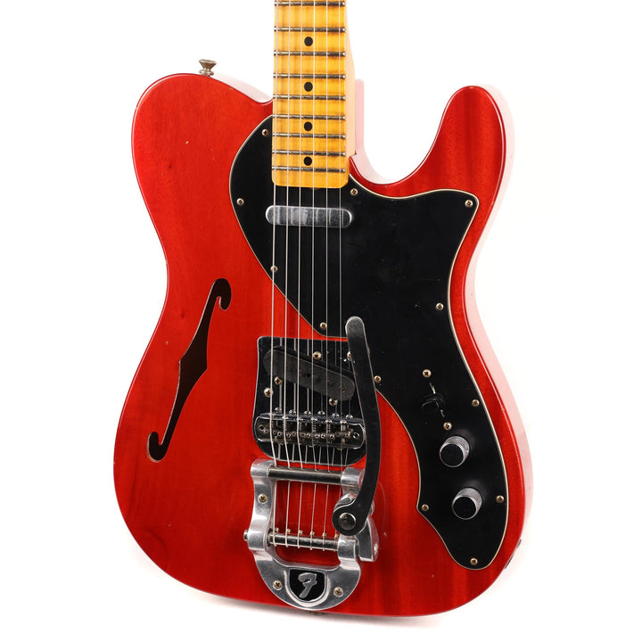 Fender Custom Shop Michigan Mahogany 1968 Telecaster Thinline Journeyman Relic Faded Aged Crimson Transparent