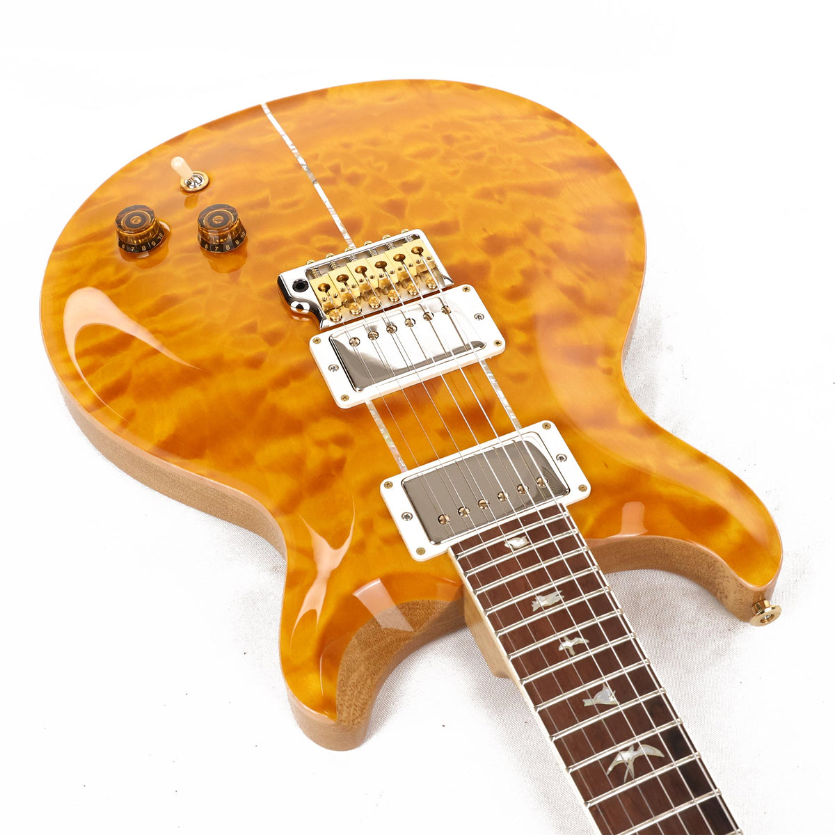 PRS Santana Retro Wood Library Brazilian Rosewood Fretboard Santana Yellow — 9
