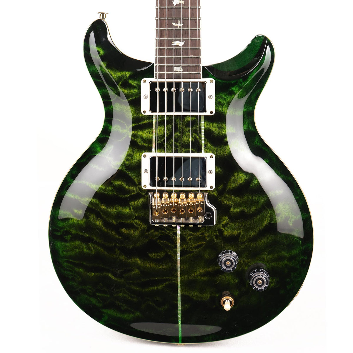 PRS Santana Retro Wood Library Brazilian Rosewood Fretboard Retro Jade with Green Burst — 1
