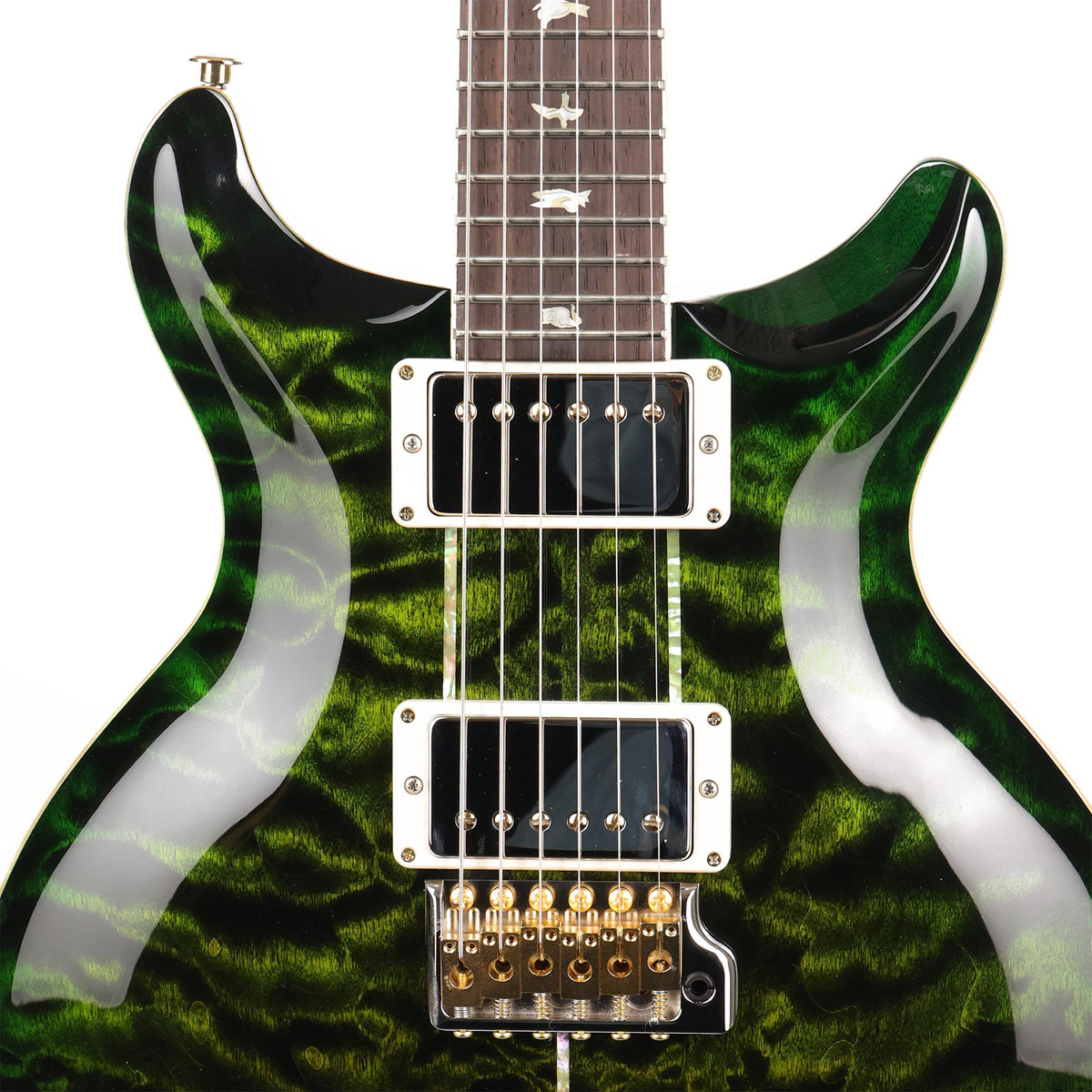 PRS Santana Retro Wood Library Brazilian Rosewood Fretboard Retro Jade with Green Burst — 6