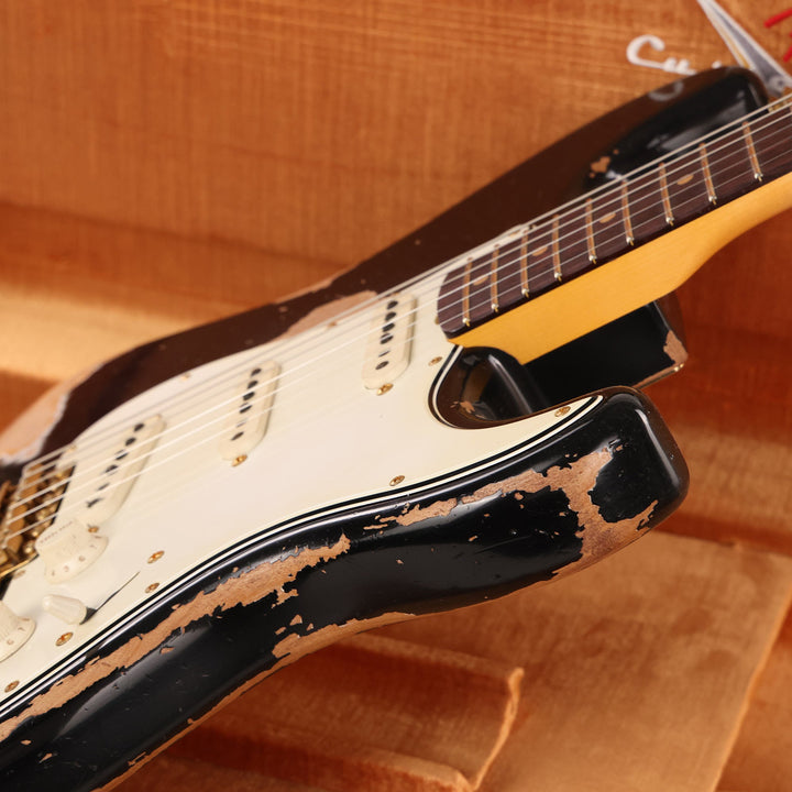 Fender Custom Shop 1960s Stratocaster Ultimate Relic Black with Gold Hardware Masterbuilt David Brown