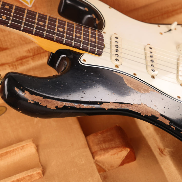 Fender Custom Shop 1960s Stratocaster Ultimate Relic Black with Gold Hardware Masterbuilt David Brown
