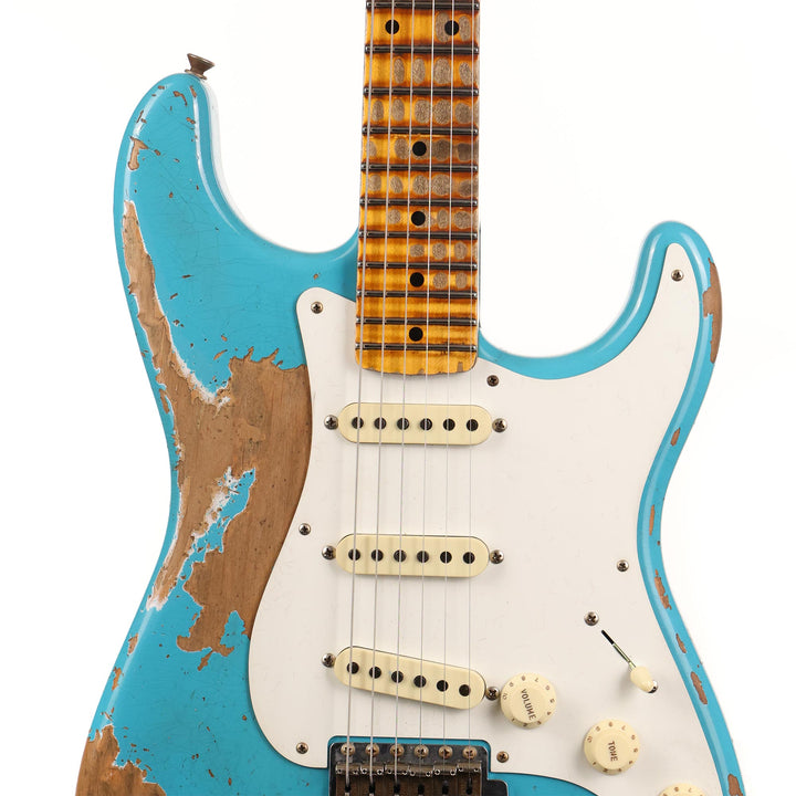 Fender Custom Shop 1956 Stratocaster Super Heavy Relic Faded Taos Turquoise 2023