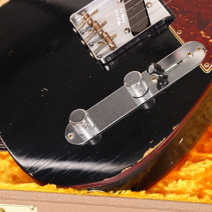 Fender Custom Shop 1960 Custom Telecaster Relic Shell Black with Tortoise Binding 2023