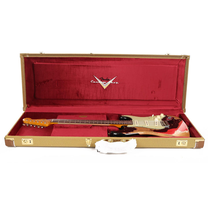 Fender Custom Shop 1959 Stratocaster Super Heavy Relic Faded Aged Black over Fiesta Red