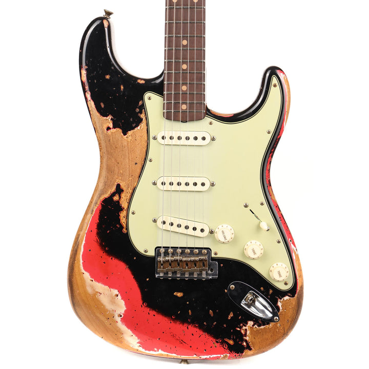 Fender Custom Shop 1959 Stratocaster Super Heavy Relic Faded Aged Black over Fiesta Red