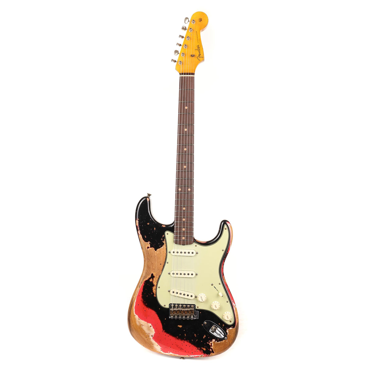 Fender Custom Shop 1959 Stratocaster Super Heavy Relic Faded Aged Black over Fiesta Red — 2