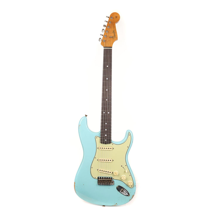 Fender Custom Shop Fat 1964 Stratocaster Brazilian Rosewood Journeyman Relic Aged Daphne Blue Masterbuilt Andy Hicks