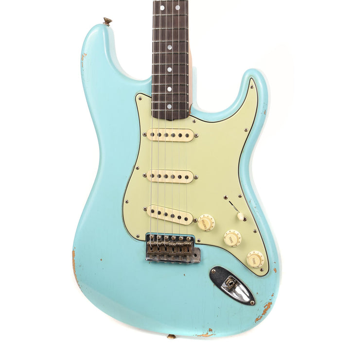Fender Custom Shop Fat 1964 Stratocaster Brazilian Rosewood Journeyman Relic Aged Daphne Blue Masterbuilt Andy Hicks