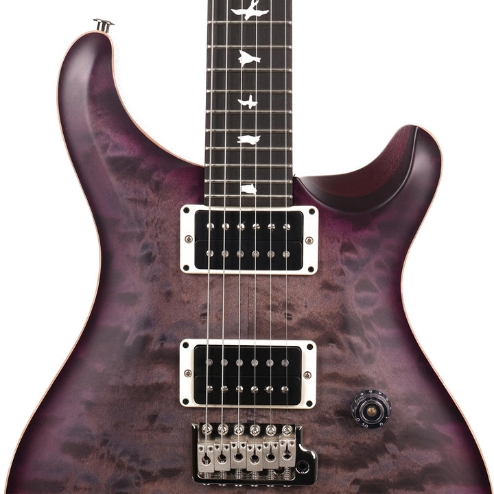 PRS Wood Library CE24 Satin Quilt Top Music Zoo Exclusive Faded Grey Black Purple Burst