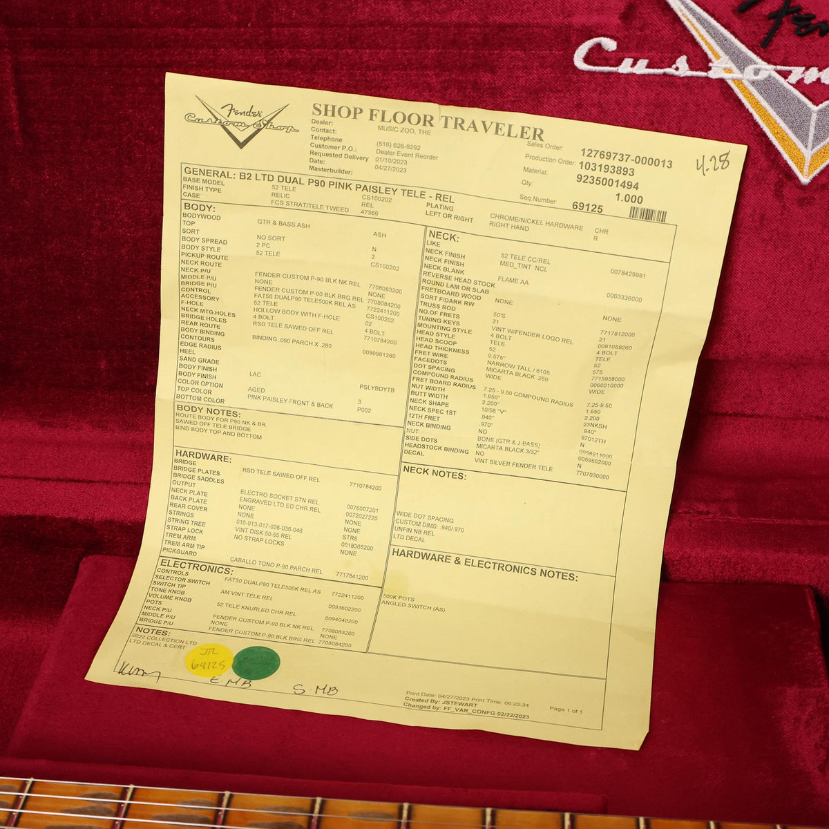 Fender Custom Shop Limited Dual P-90 Telecaster Pink Paisley Relic — 11
