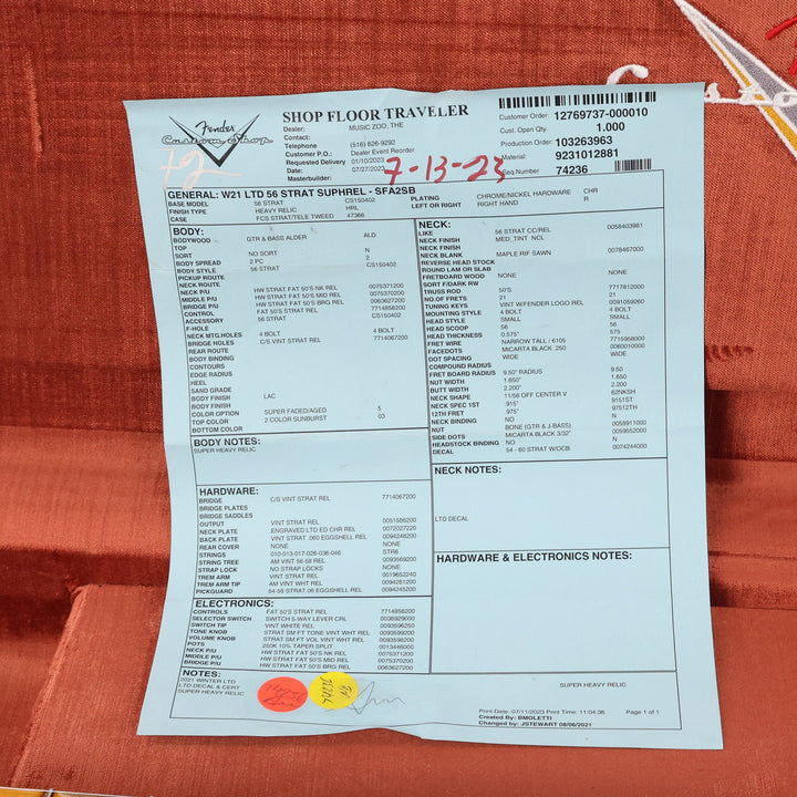 Fender Custom Shop Limited Edition 1956 Stratocaster Super Heavy Relic Faded Aged 2-Tone Sunburst