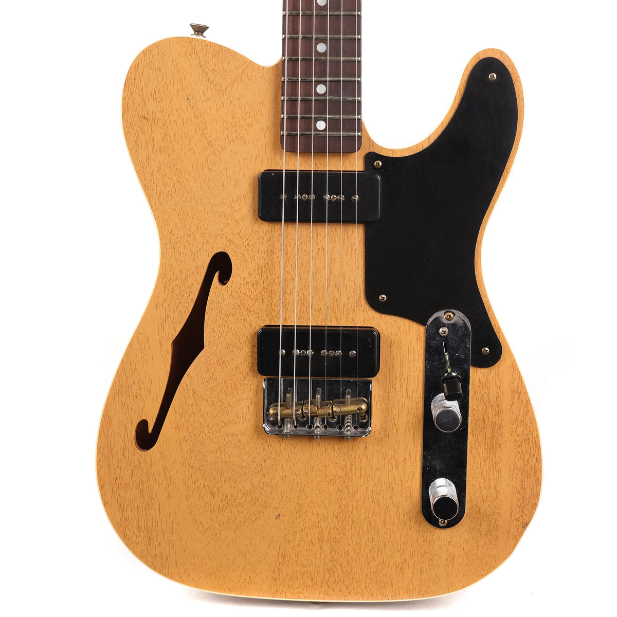 Fender Custom Shop Michigan Mahogany P-90 Telecaster Thinline Aged TV Yellow 2023 — 1