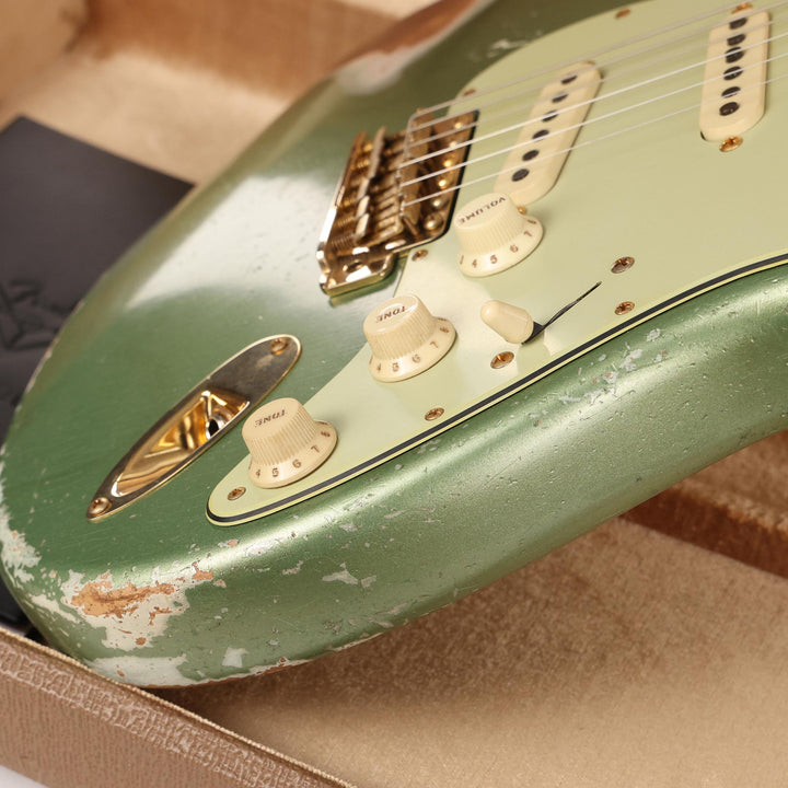 Fender Custom Shop 1962 Poblano Stratocaster Relic Aged Sage Green Metallic Masterbuilt David Brown
