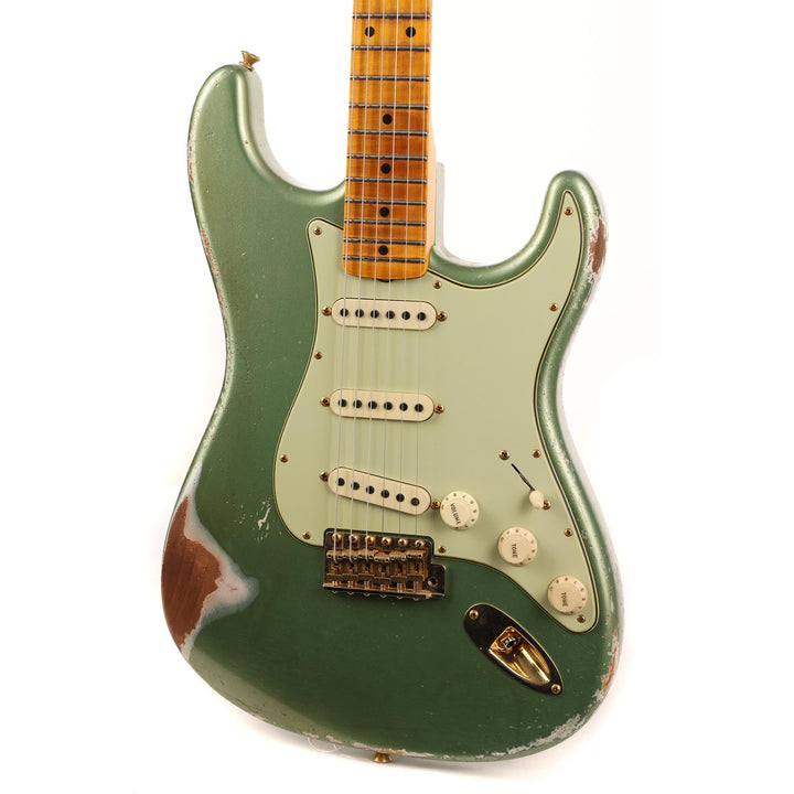 Fender Custom Shop 1962 Poblano Stratocaster Relic Aged Sage Green Metallic Masterbuilt David Brown