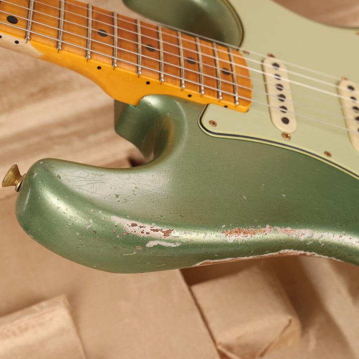 Fender Custom Shop 1962 Poblano Stratocaster Relic Aged Sage Green Metallic Masterbuilt David Brown