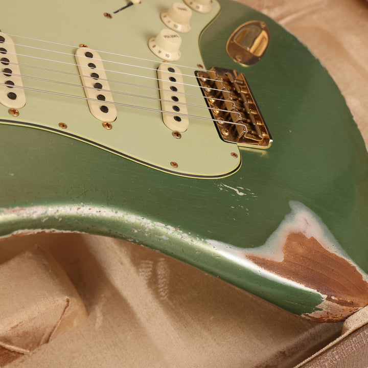 Fender Custom Shop 1962 Poblano Stratocaster Relic Aged Sage Green Metallic Masterbuilt David Brown