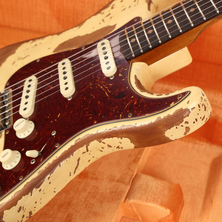 Fender Custom Shop 1961 Stratocaster Super Heavy Relic Faded Aged Vintage White 2023