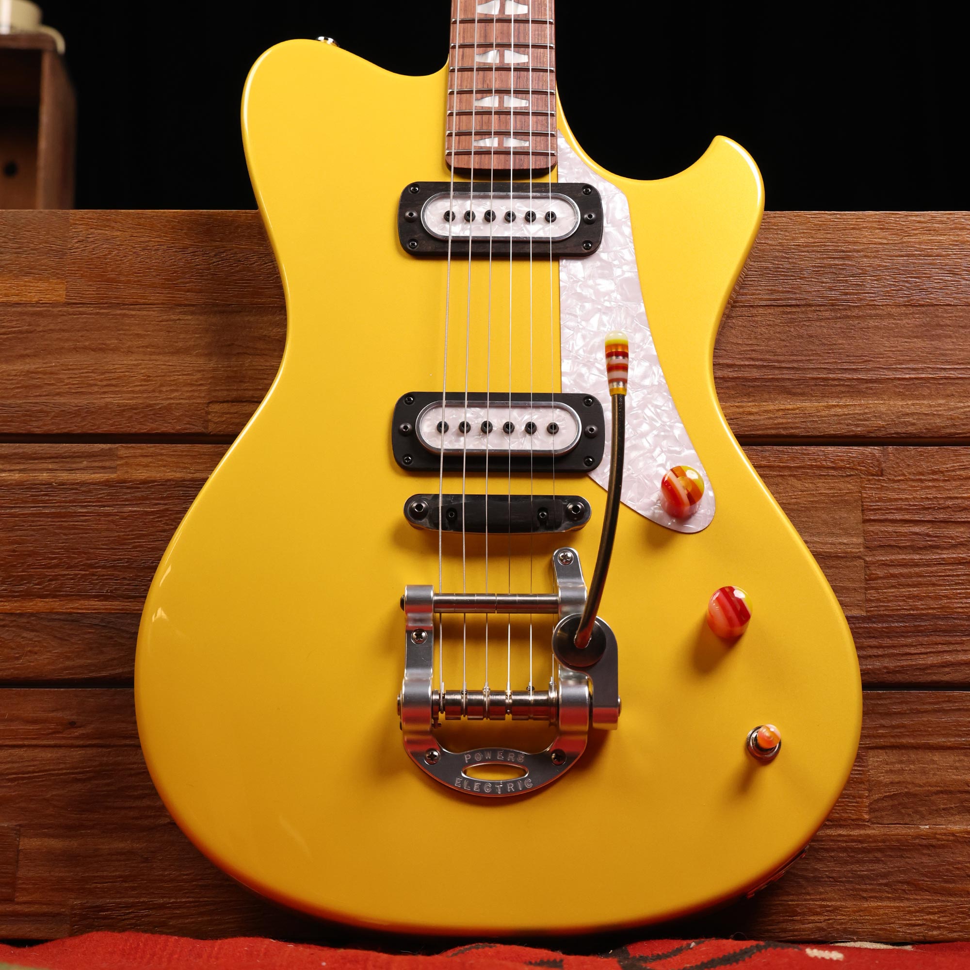 Powers Electric A-Type Saffron Yellow Metallic | The Music Zoo