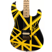 1994 Charvel Black and Yellow Striped Guitar Painted by Dan Lawrence