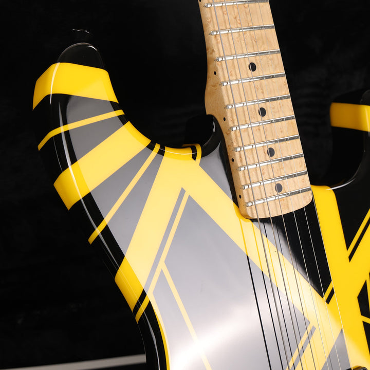 1999 Charvel Black and Yellow Striped Guitar Painted by Dan Lawrence