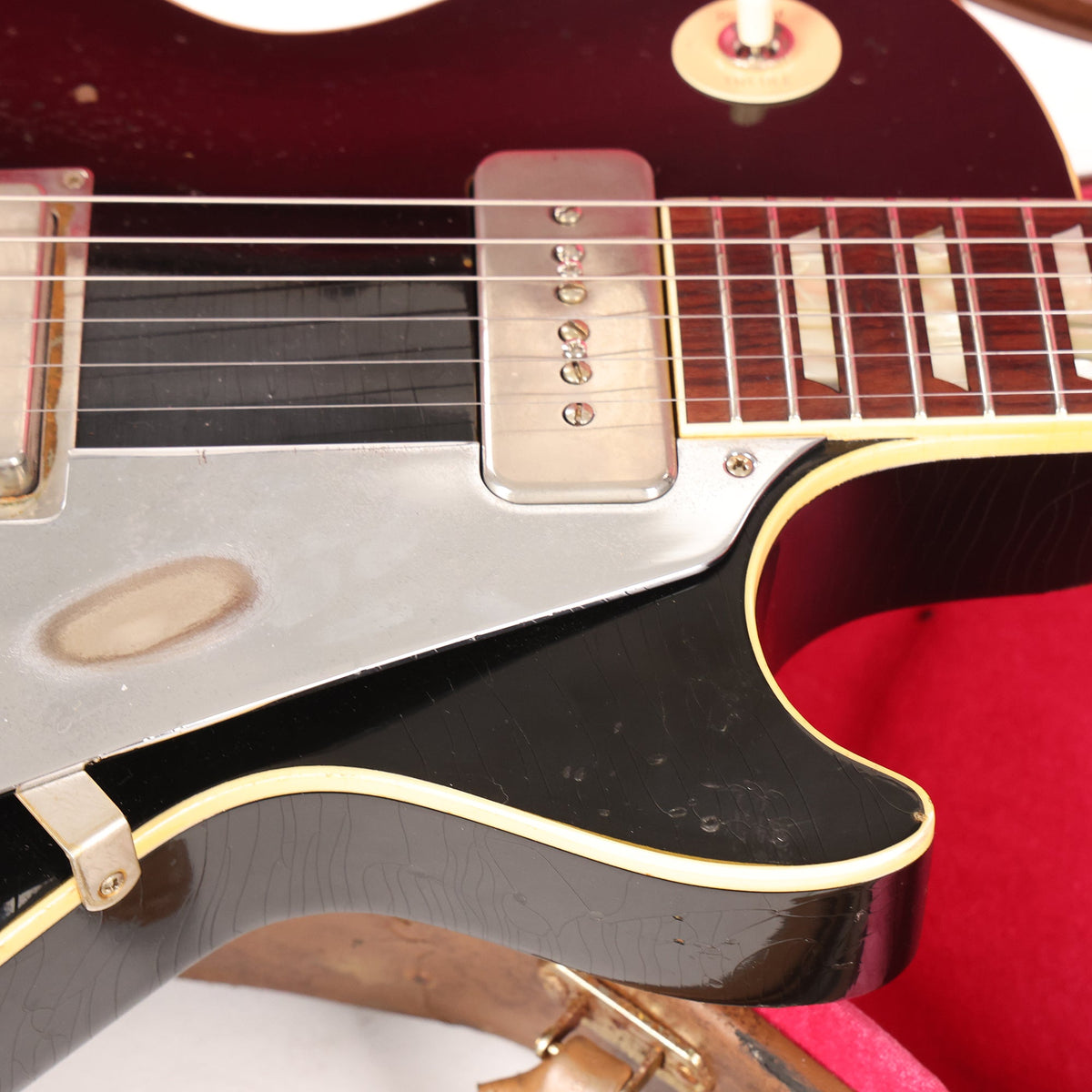 Gibson Custom Shop 1956 Les Paul Made 2 Measure Black over Gold Headstock Repair — 9