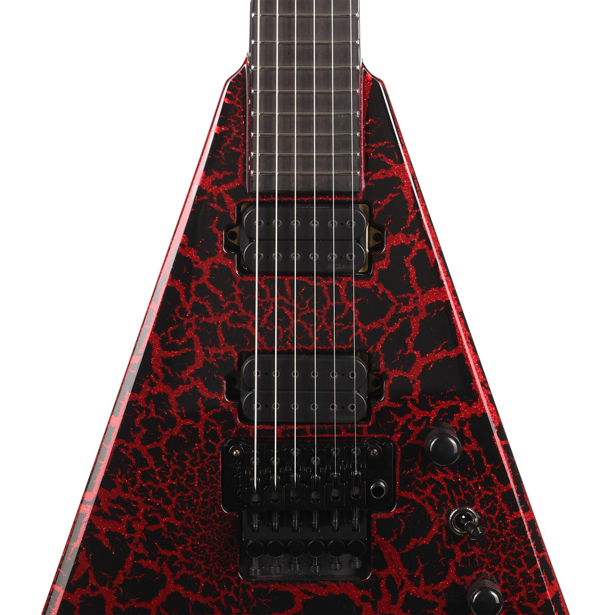 Jackson Custom Shop King V KV2H Black and Ferrari Red Crackle — 6