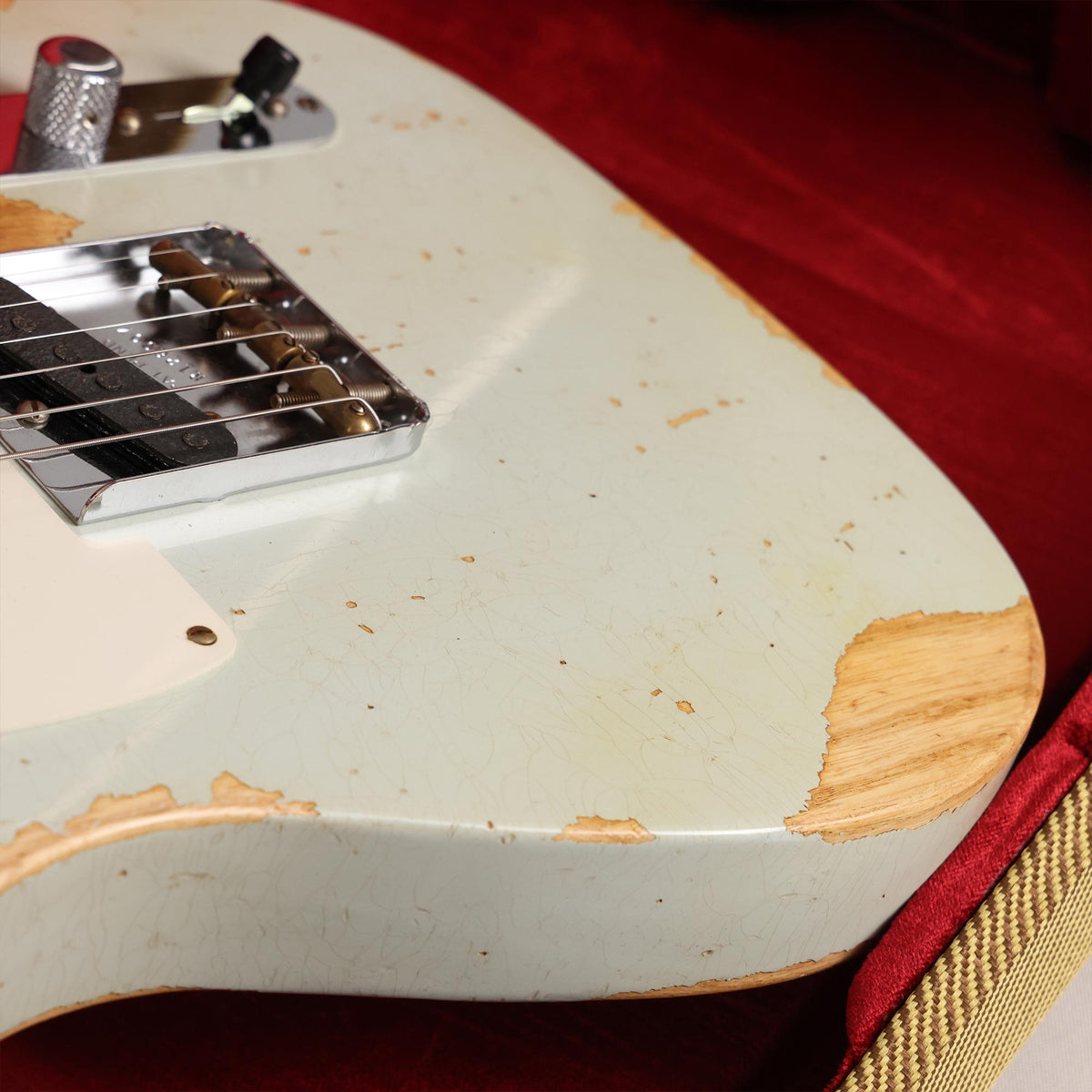 Fender Custom Shop Reverse Esquire Heavy Relic Faded Aged Sonic Blue — 8