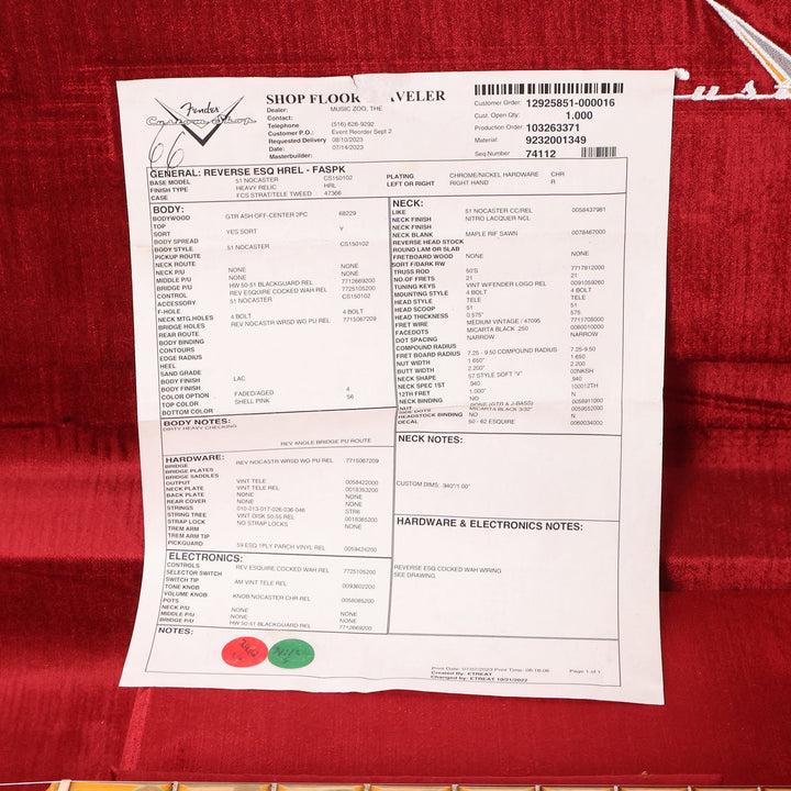 Fender Custom Shop Reverse Esquire Heavy Relic Faded Aged Shell Pink 2023