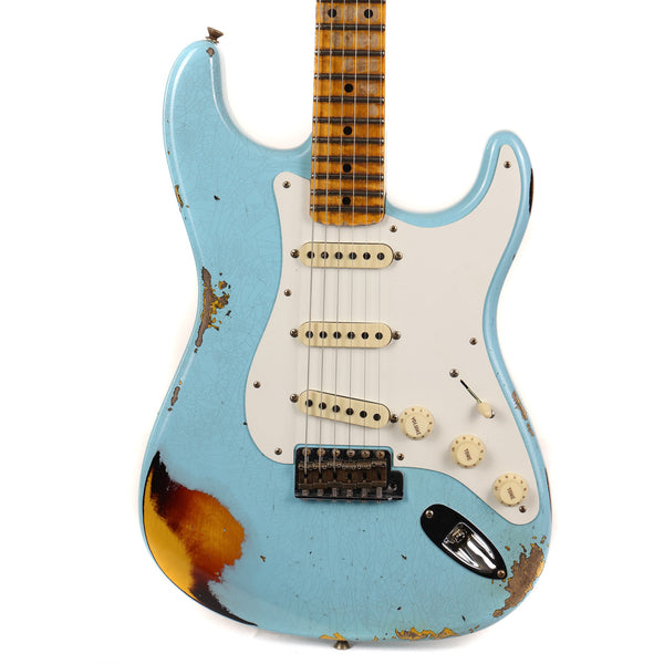 Fender Custom Shop Limited Edition Mischief Maker Telecaster Heavy Relic Daphne Blue over Sunburst