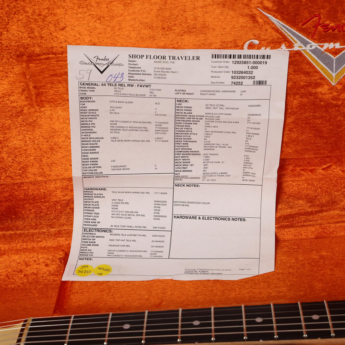 Fender Custom Shop 1964 Telecaster Relic Faded Aged Vintage White Matching Headstock 2023 — 11