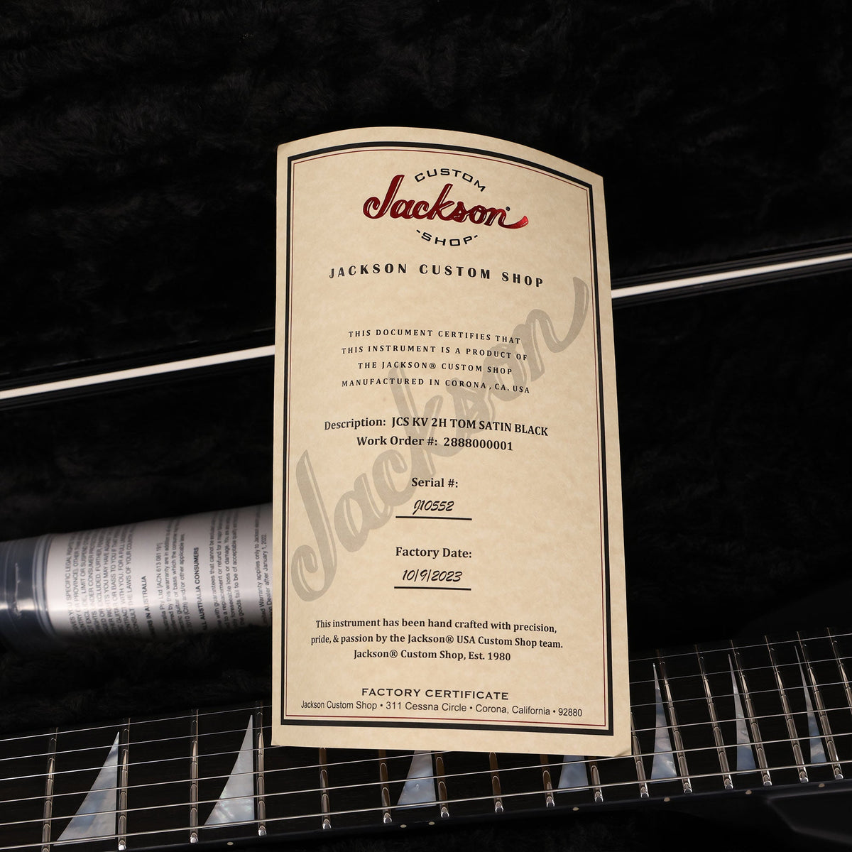 Jackson Custom Shop King V Satin Black with Gold Hardware — 8
