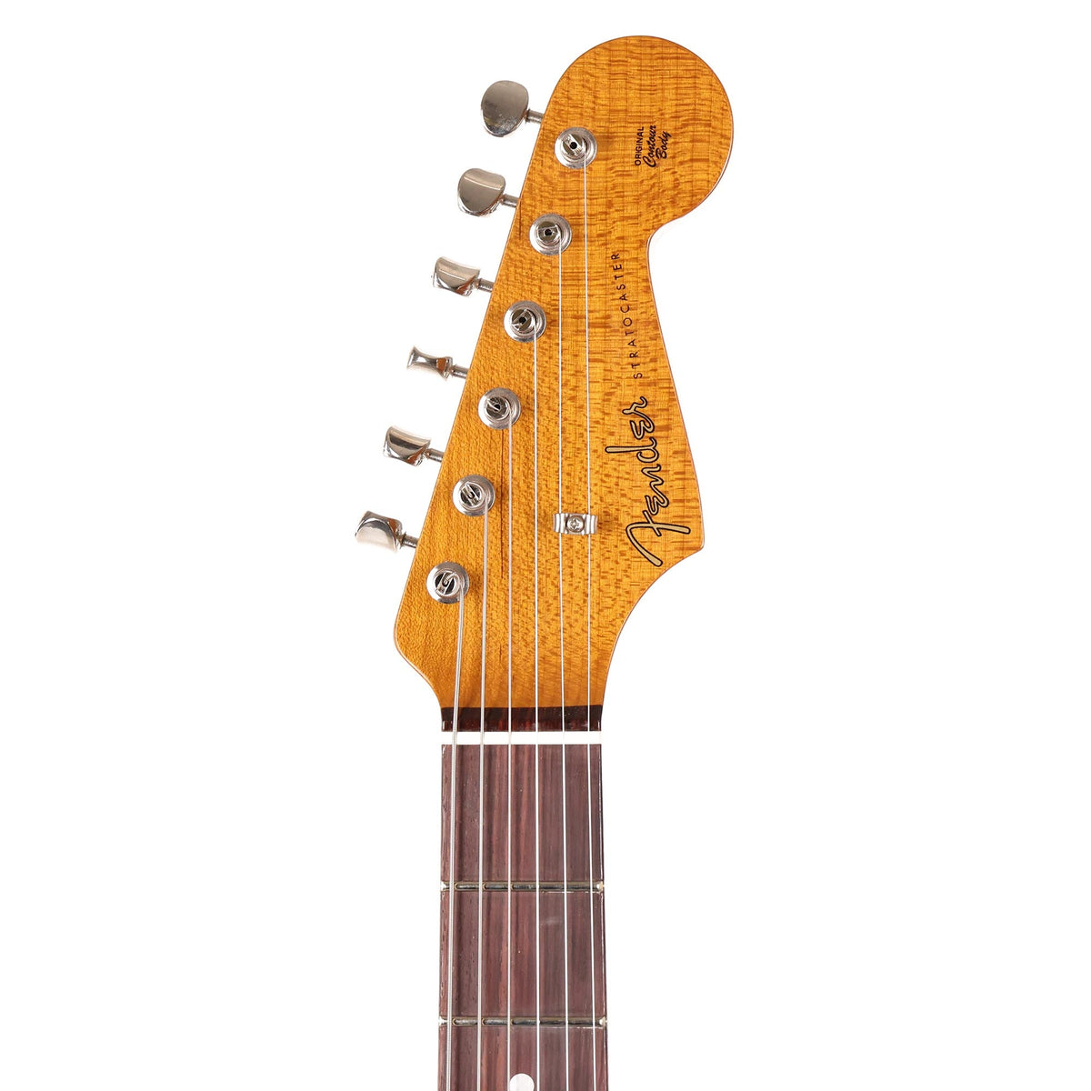 Fender Custom Shop Michigan Mahogany P-90 Stratocaster Aged Crimson Transparent — 4