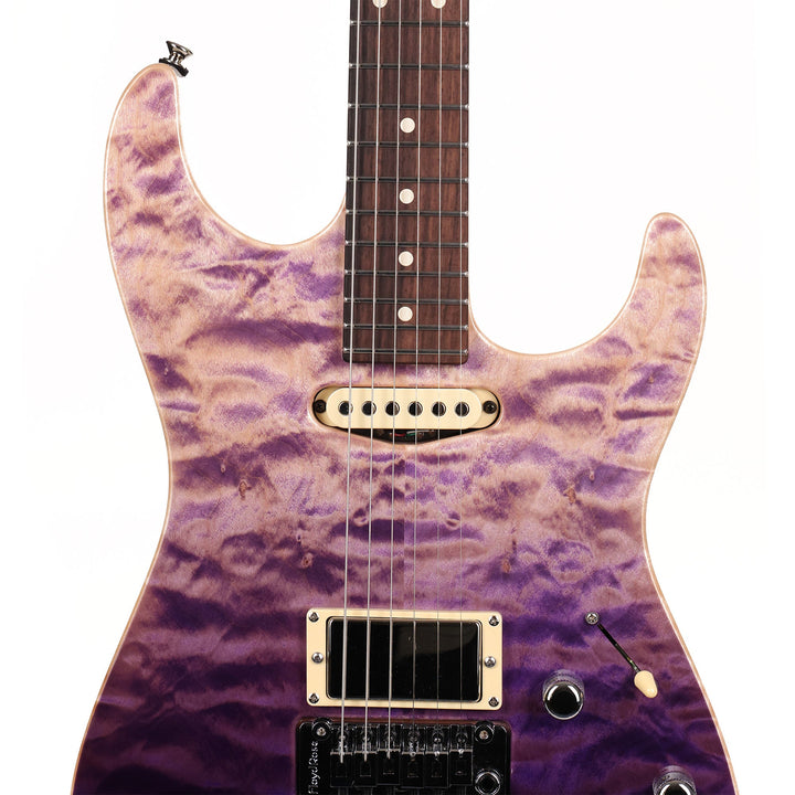 Tom Anderson Drop Top Purple Surf Quilt Top with Binding