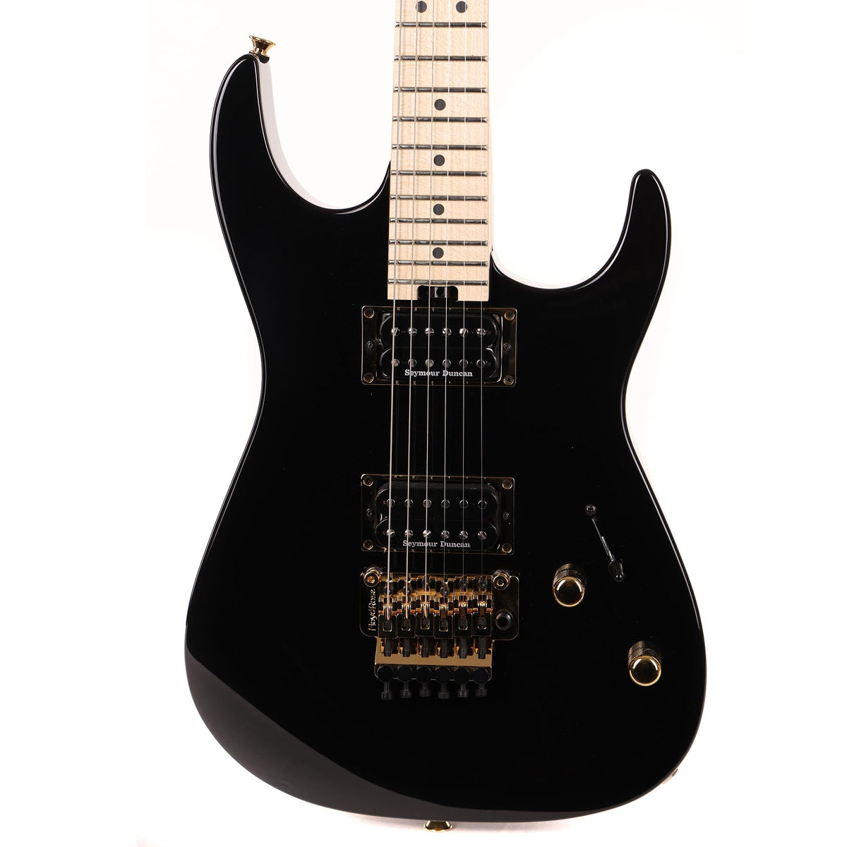 Charvel Custom Shop Custom Select Dinky Black with Gold Hardware — 1