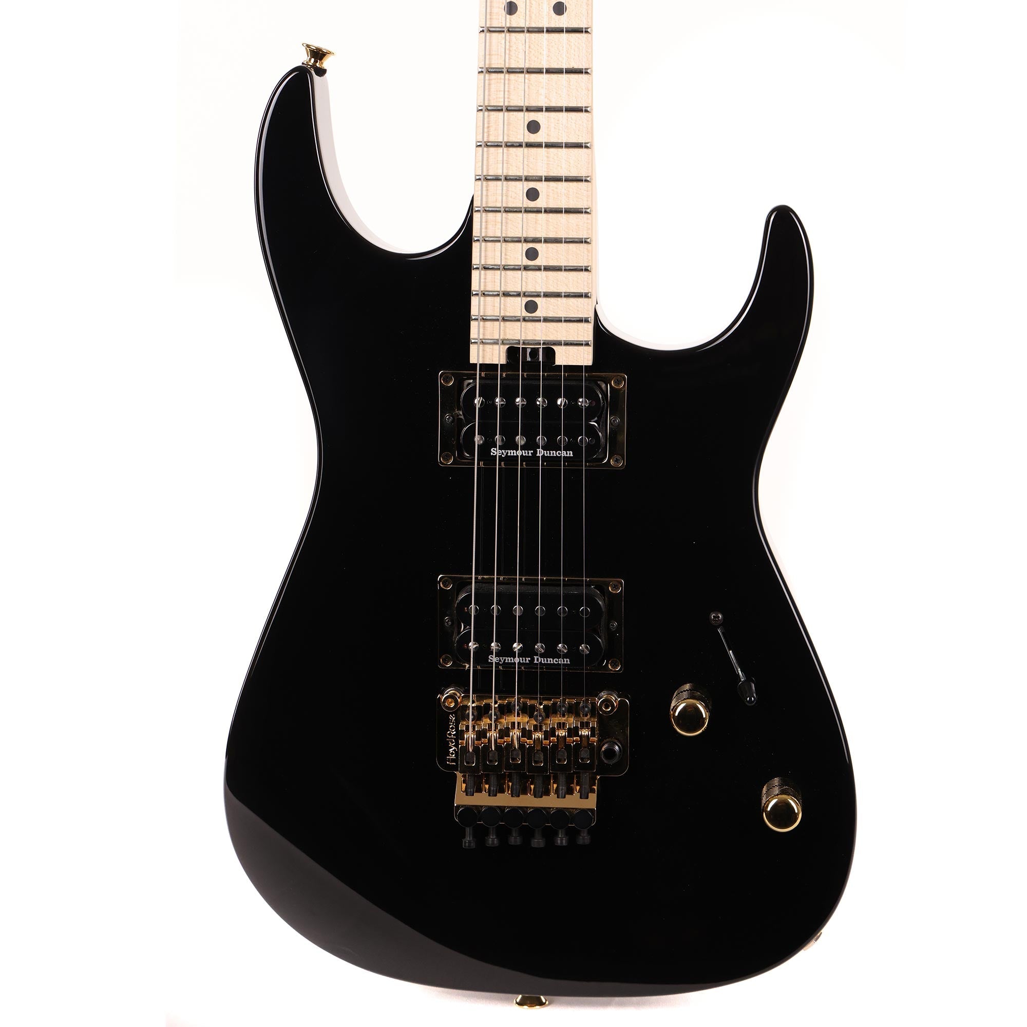 Charvel Custom Shop Custom Select Dinky Black with Gold Hardware